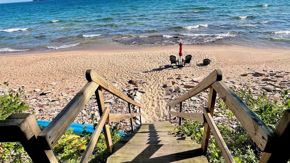 Au Train Apartment | Large, One Bedroom Walk-out Apartment on Lake Superior near Munising & Marquette