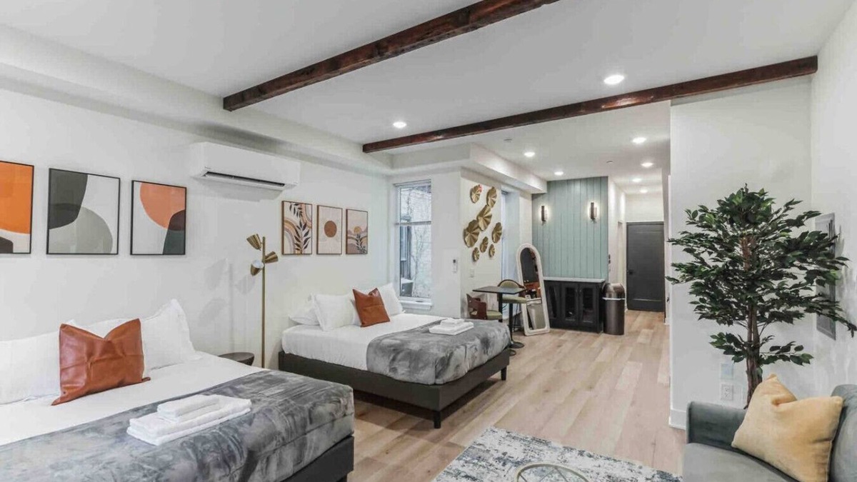 North Philadelphia West Apartment | Large Studio w/2 Beds & Balcony (C)