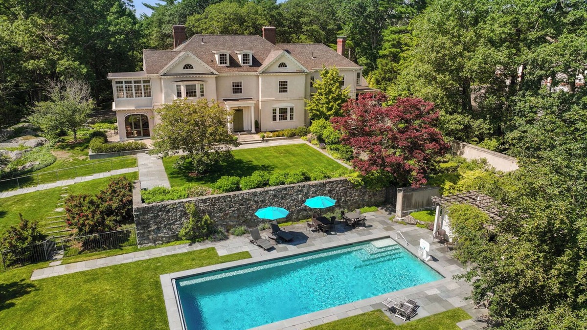 Dedham House | Lavish Boston Mansion: Pool, Gardens, Games, Pond!