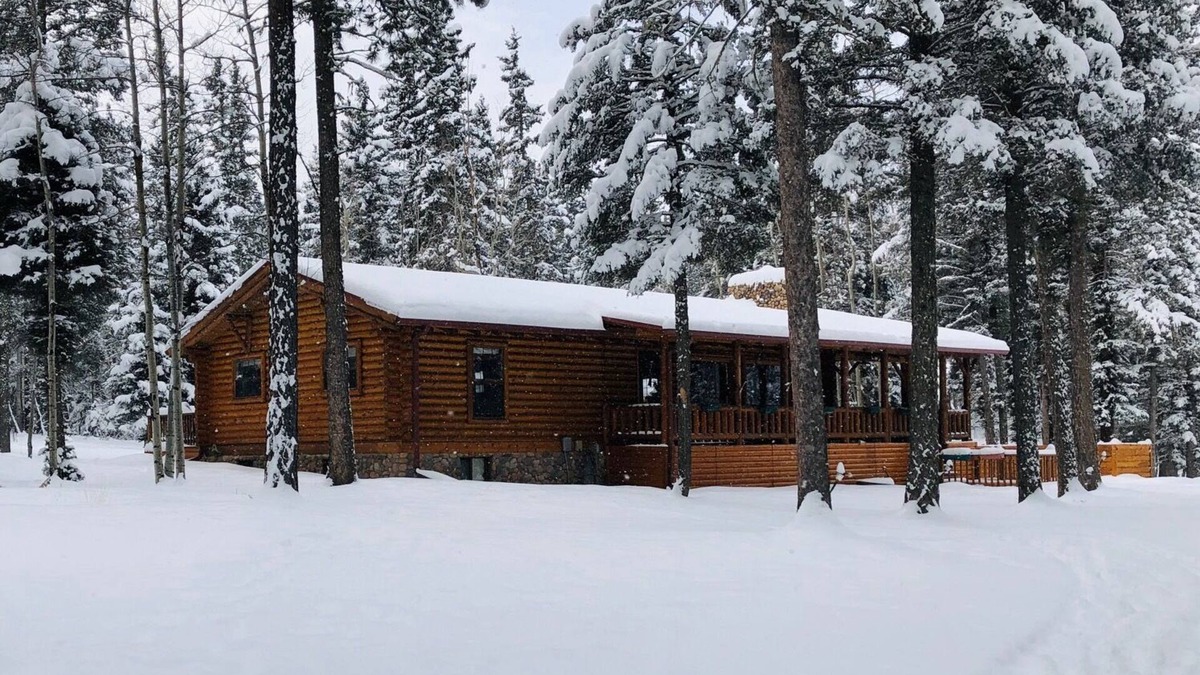 Angel Fire House | Lazy Dog Lodge is the quintessential log home in a ski and mountain bike resort