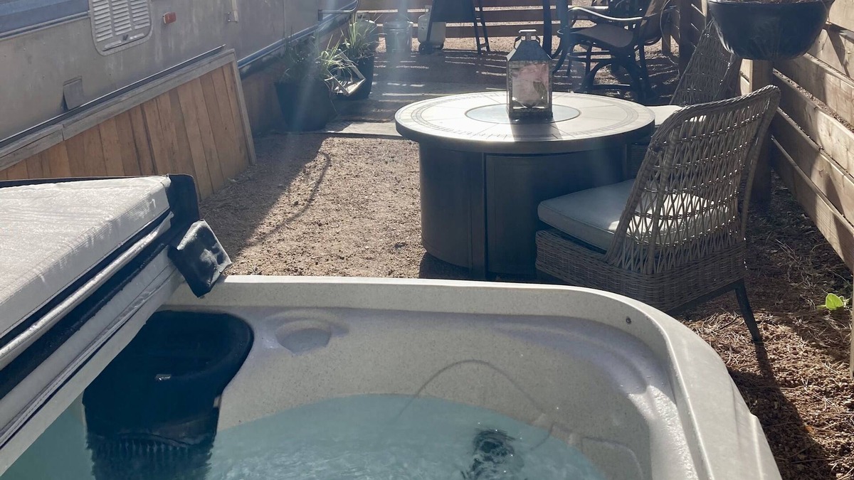 Cascade-Chipita Park House | LD5 Vintage Airstream Camper with Private Patio and Hot Tub!