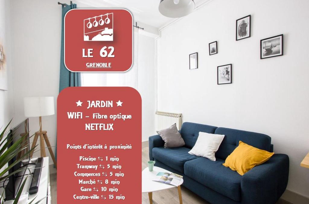 Quartier Chorier-Berriat Apartment | Le 62 - Spacieux T2 avec JARDIN, parking & tramway