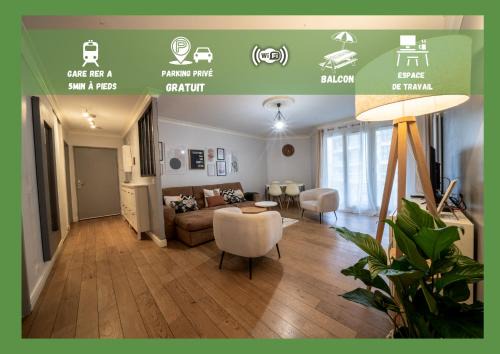 Rueil-Malmaison Apartment | Le Bord de Seine 5min à pieds Gare Parking Privé Gratuit