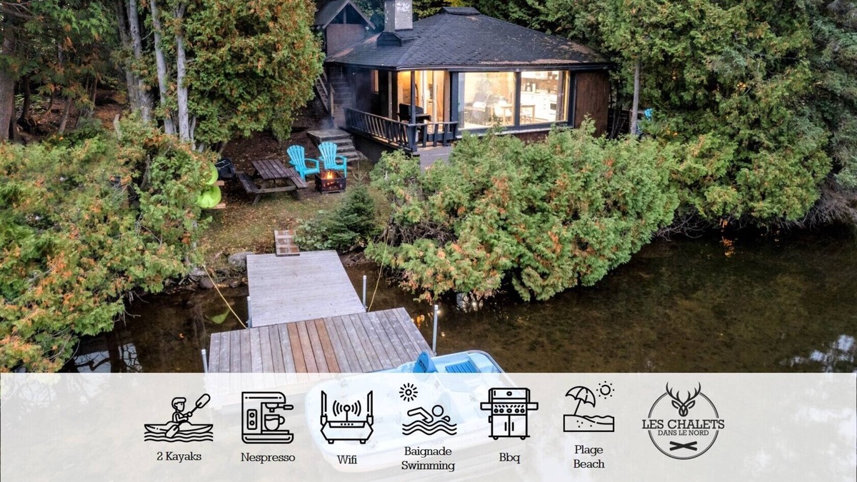 Sainte-Lucie-des-Laurentides Ski Chalet | ☀️ Le1613 - Private dock, Lake- Chalets in the north ☀️