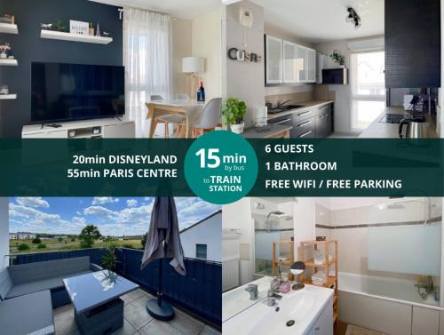 Chanteloup-en-Brie Apartment | Le Chanteloupien - Appartement pour 6 proche Disneyland Paris