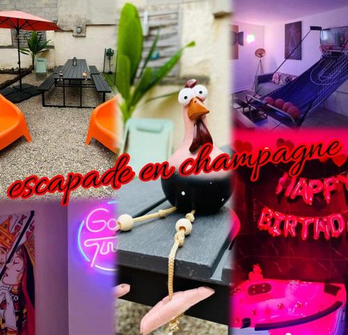 Epernay House | Le CoEuR du ViGnObLe Capacité 16 personnes max Venez partager un moment agréable en famille amis couples jeux Pétanque jacuzzi