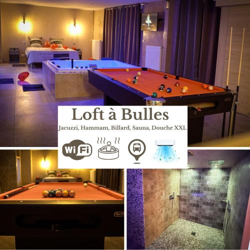 Koenigshoffen Est Apartment | LE LOFT A BULLES (85m2 Jacuzzi Hammam Billiard Bar Douche Sauna)