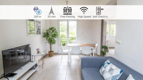 Palaiseau Apartment | Le Poincaré, Proche Gare RER, Parking, Arrivée autonome