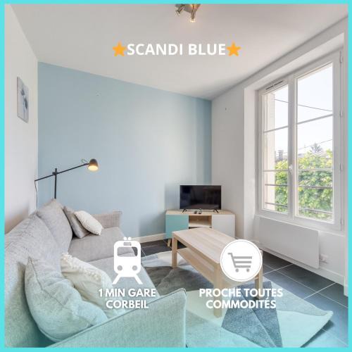 Corbeil-Essonnes Apartment | Le Scandi Bleu - Proche Gare Corbeil - Cozy Houses