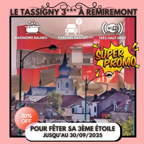 Remiremont Apartment | Le Tassigny 3 étoiles - Hyper-Centre Balneo Wifi Parking