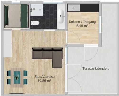 Broendy Strand Apartment | Lejlighed med eget bad, køkken og terasse