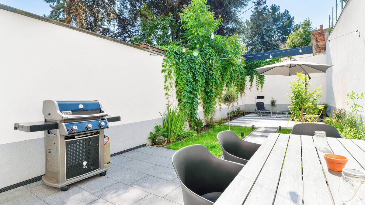 Alt-Muhlburg Apartment | Lemon3: Privater Garten mit Grill in Top Lage mit Kleinem Gym und Toller Küche