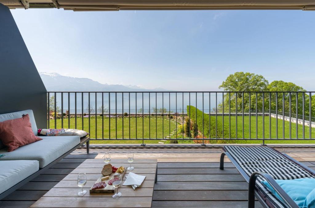 Puidoux Apartment | Les Terrasses de Lavaux 1 - Appartement de luxe avec vue panoramique et piscine