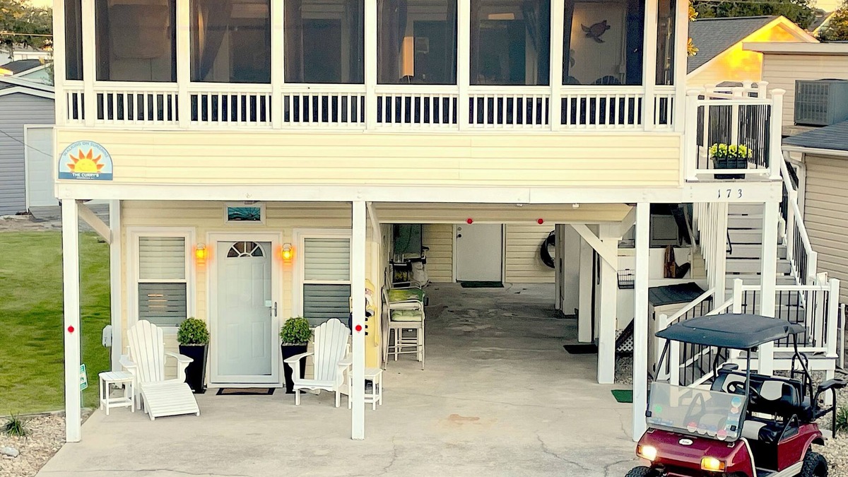Garden City House | Like 2 Homes for 1! Steps from Beach! Dog OK! Golf Cart, Linens, & Much More!