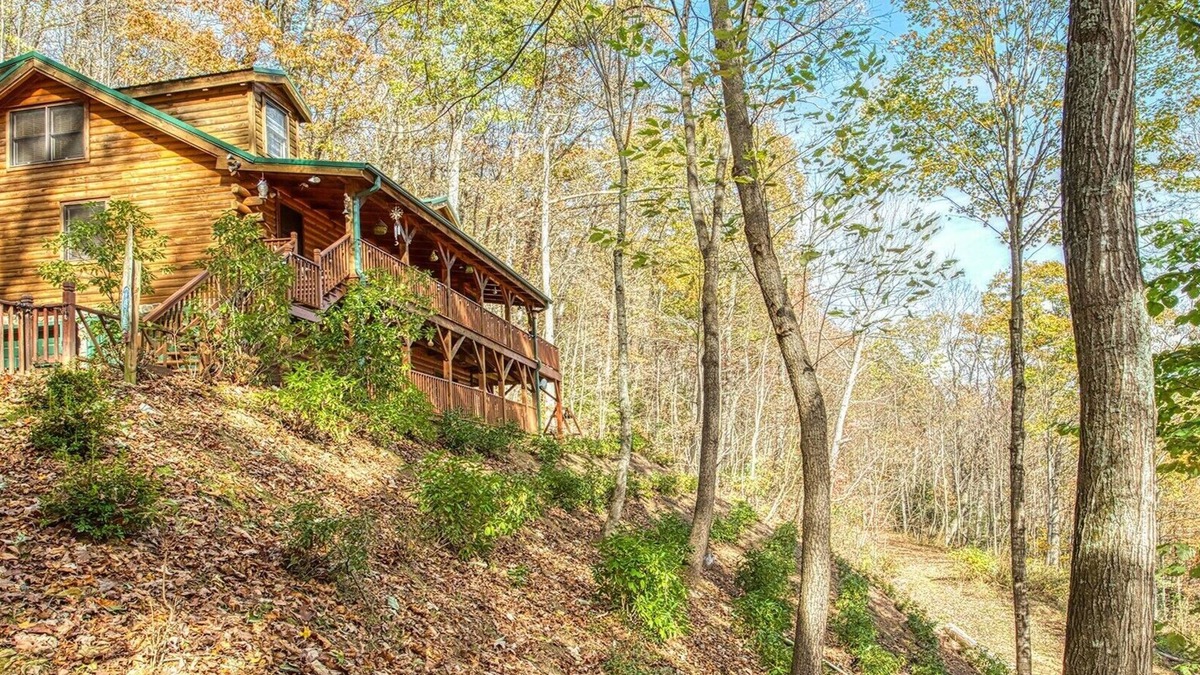 Sherwood Forest Cabin | Linda's Haven is a gorgeous log home, sleeps 8, WiFi, Roku, central heat/AC, hot tub mountain vie.