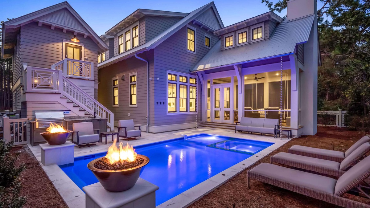 Forest District House | Loaded Luxe Home with Pool and Carriage House, 3 Minutes to Camp WaterColor