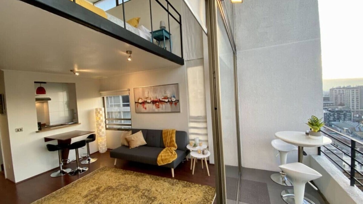 Downtown Santiago Apartment | Loft Panoramic - Home Office Laundry Pool Wifi
