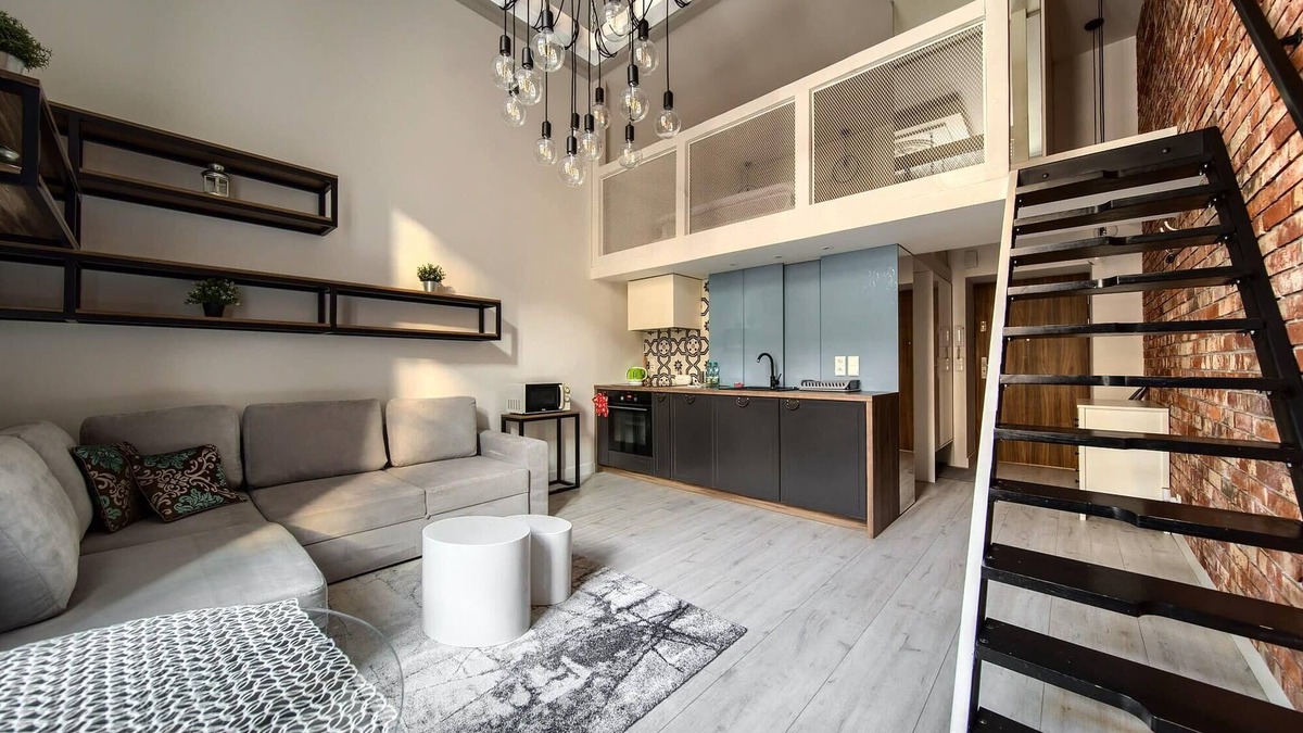 Krzyki Apartment | Loft Studio with Mezzanine
