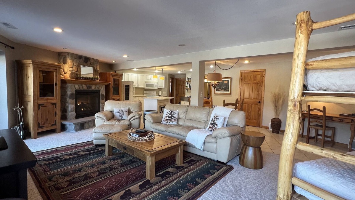 St. Joseph Apartment | LOG BEAR DEN near SJU, CSB & Wobegon Trail. Relaxing. Romantic. Refined. Rustic.