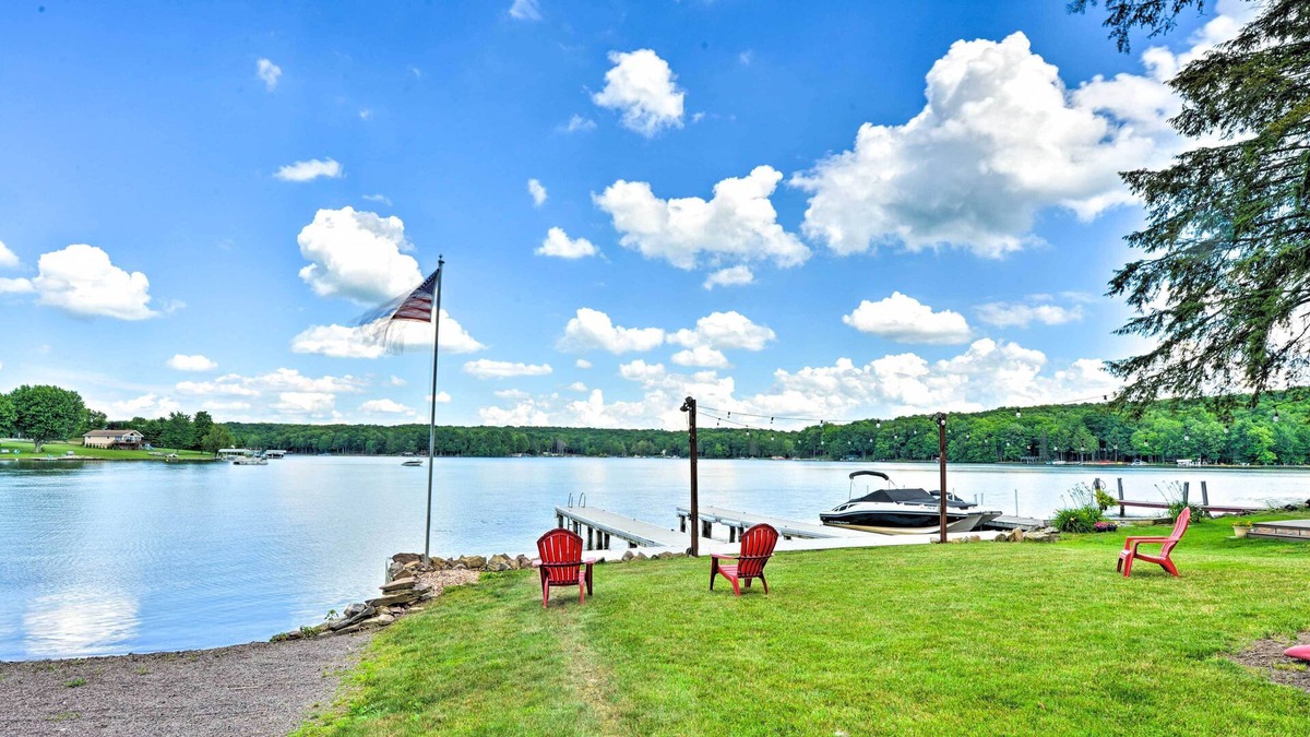 Indian Lake Cabin | Log Cabin Getaway on Double Lot at Indian Lake!