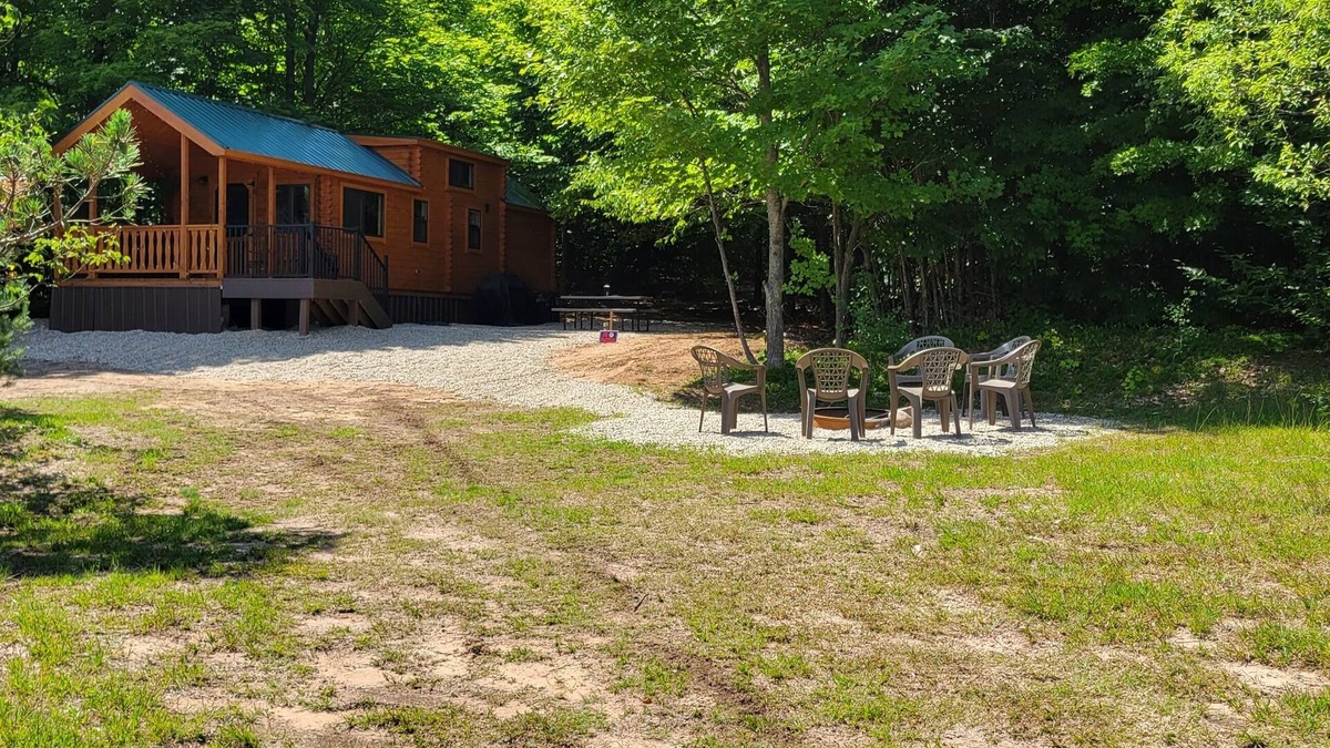 Northeast Michigan Cabin | Log Cabin Tiny Home Getaway on 22 acres
