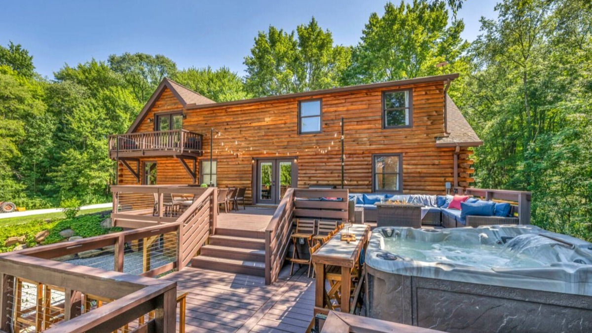 Hiram House | Log Home, Pvt Pond-Swim, Hot Tub