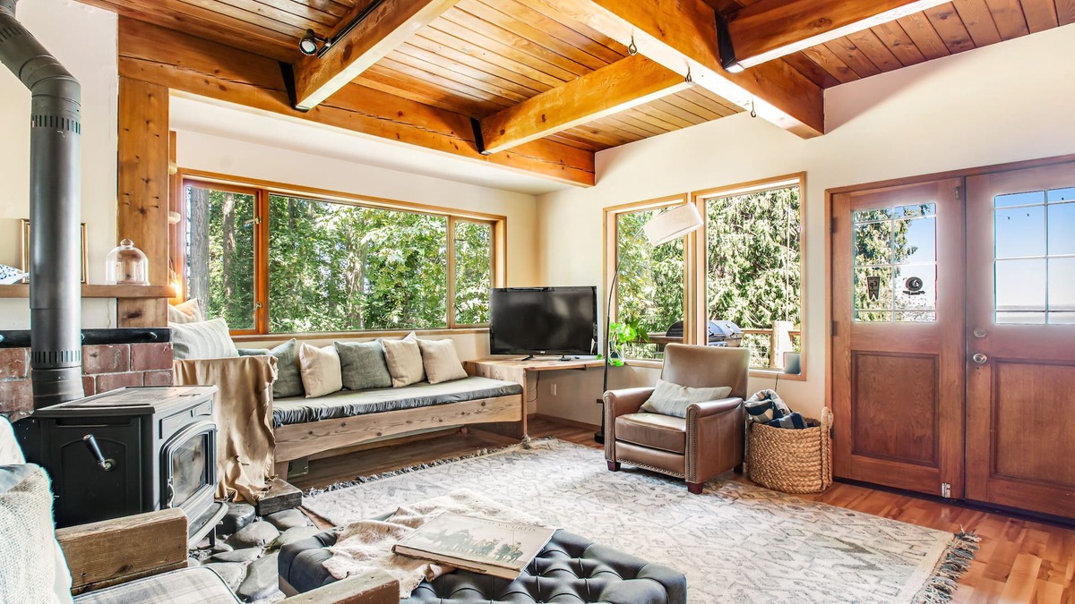 Greenbank House | Lovely home overlooking Puget Sound with wood stove, decks & great yard