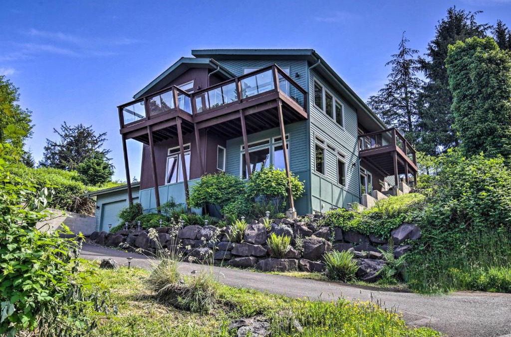 Bay City House | Luxe Coastal Haven with Bay Views and Hot Tub