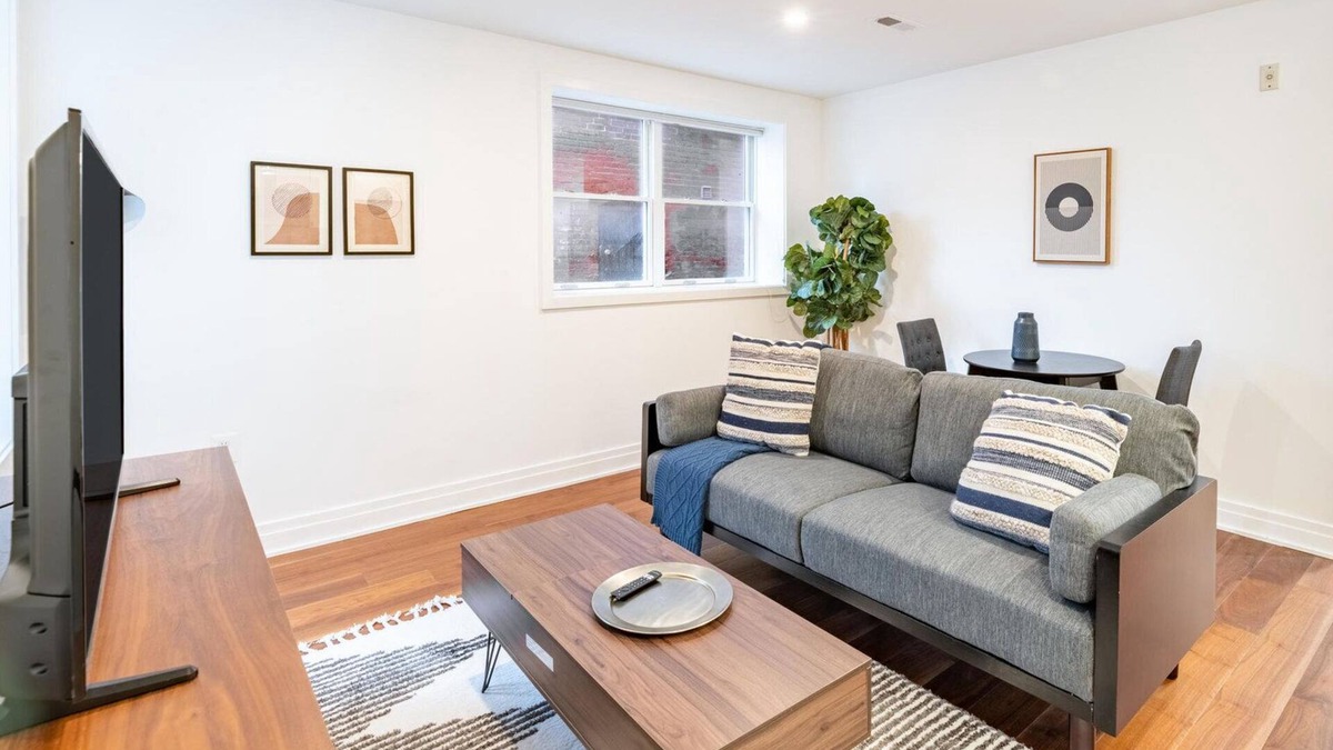 Logan Circle House | Luxe Logan Circle 1BR w/W/D, nr Park, Bus Stops & Dining, by Blueground