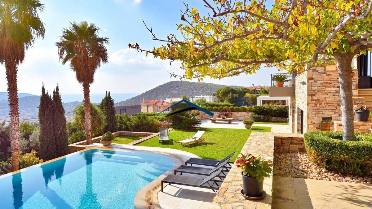 Saronida Villa | Luxurious and Stylish Villa Dionysus with a swimming pool & sea view