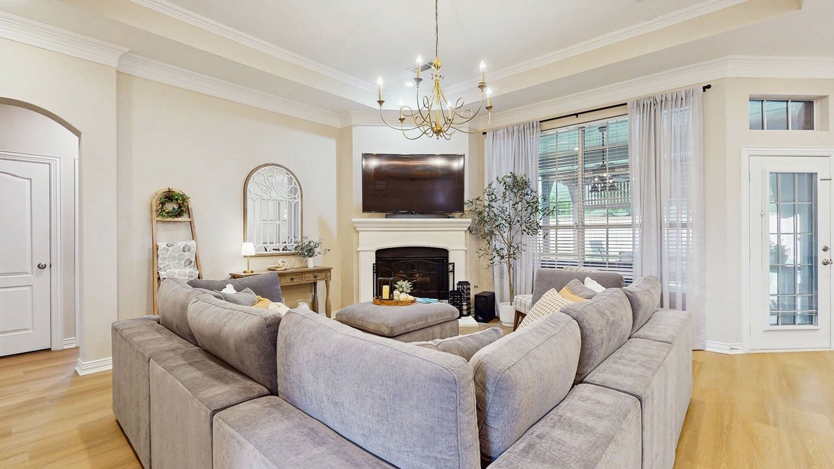 Sachse House | Luxurious home w/sparkling private pool, large yard w/games, & Pack N Play