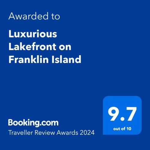 Victor Harbor House | Luxurious Lakefront on Franklin Island