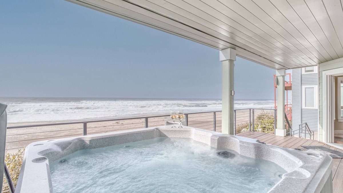Lincoln Beach House | Luxurious Oceanfront Home w/Private Beach Access, Hot Tub, Sauna and MORE!