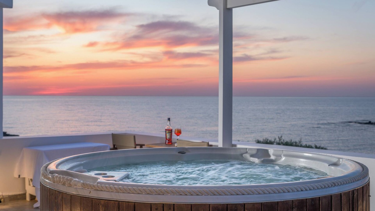 Apollonia Villa | Luxurious oceanfront villa with unique sunset & hot tub