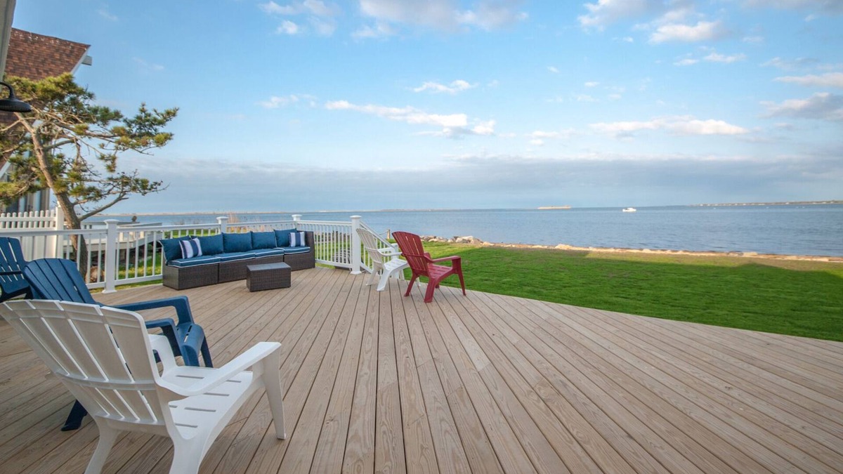 Shirley House | Luxurious Waterfront all Season Home with Private Beach. Awesome sunsets!