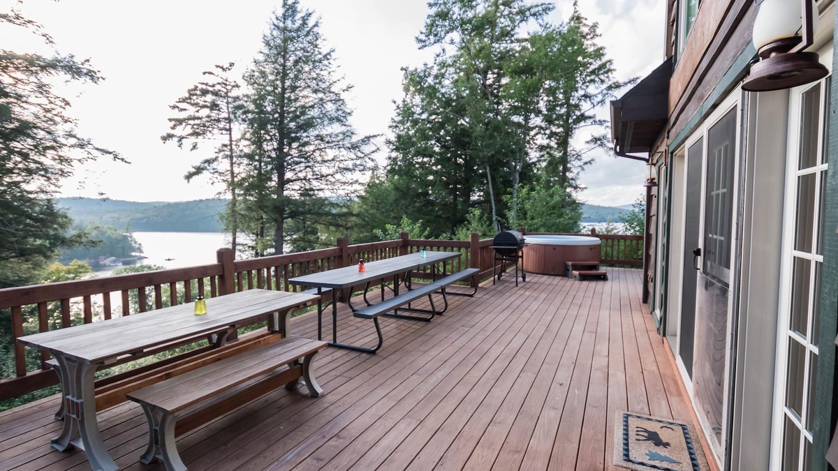 Tupper Lake Cabin | Luxurious Waterfront w/Panoramic Mountain Views, Hot Tub WIFI