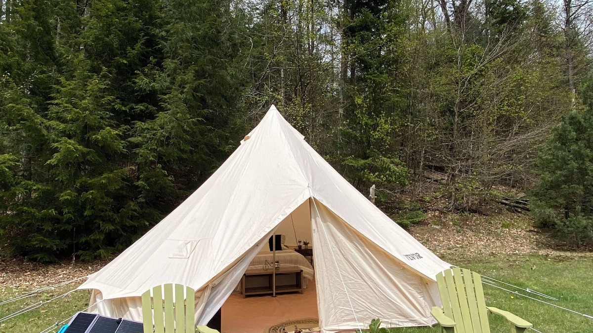 Weslemkoon RV Rental | Luxury 19ft Bell Tent | Weslemkoon Lake | Pond and Forest Views | Lake Access