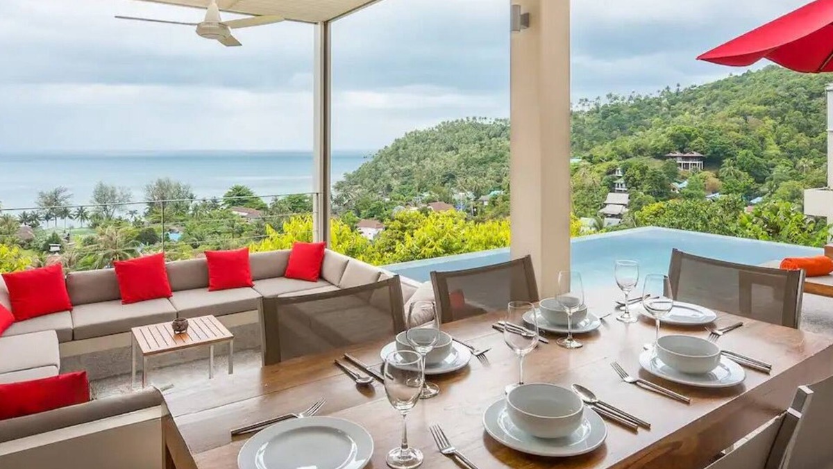 Ko Pha-ngan Villa | Luxury Asian Flair Villa, 3br, Seaview, Open Space