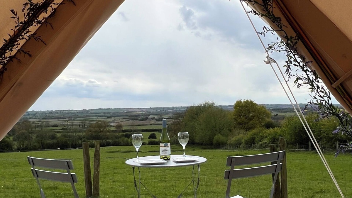 Lower Boddington RV Rental | Luxury Bell Tents with beautiful views