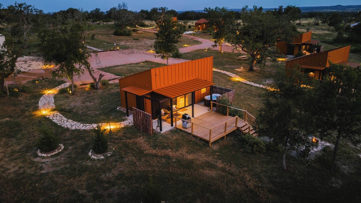 Stonewall Cabin | Luxury cabin in the center of the Texas Wine Country; large private porch w/hot tub, gas grill and fire pit; pet friendly