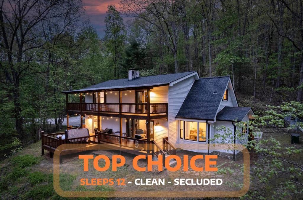 Mineral Bluff Ski Chalet | Luxury Chalet on 50 Acres, Hot Tub, Game Room, Mountain View & seasonal spring