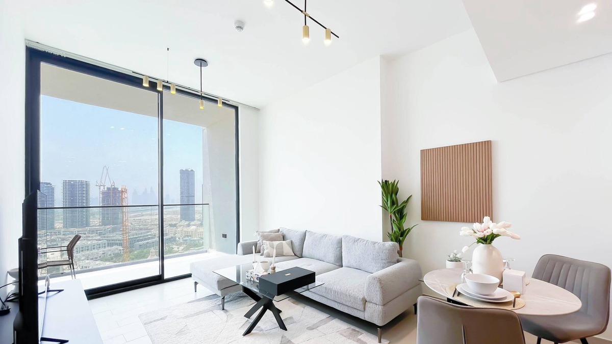 Jumeirah Village Circle Apartment | Luxury & Comfort 1B at Binghatti Amber & Balcony