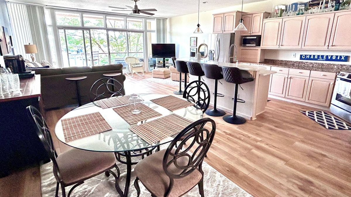 Charlevoix Apartment | Luxury Condo Downtown Charlevoix! Round LAKE VIEW! 2 WEEK MINIMUM REQUIRED