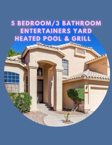 Dobson Woods House | LUXURY Desert Oasis! 5 bedroom, 3 bath w HEATED POOL