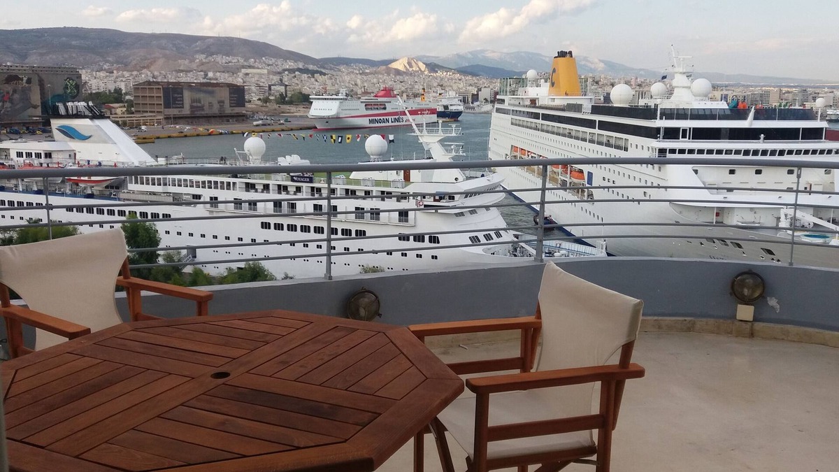 Piraeus Apartment | Luxury design Penthouse with unlimited Piraeus cruise port views