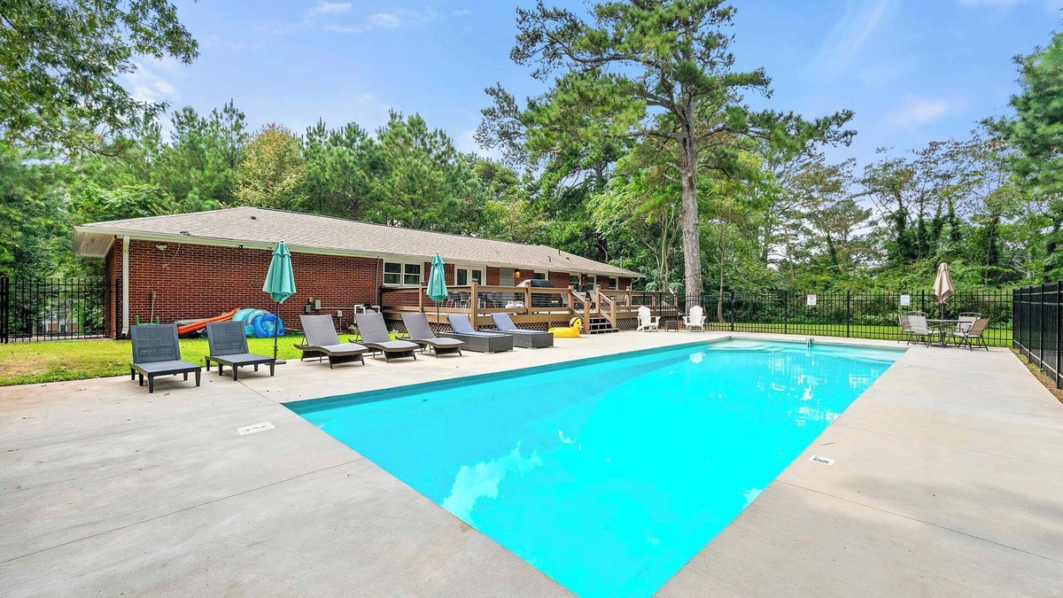 East Point Villa | Luxury Hidden Oasis 4BR Pool 2 Acres ATL