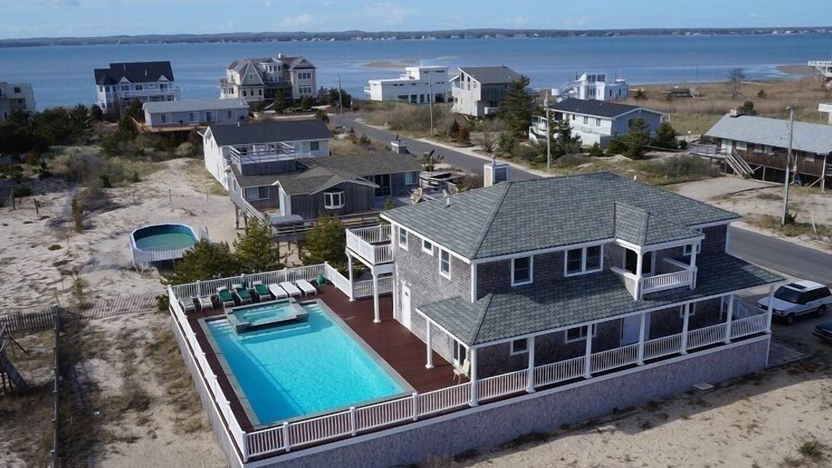 West Hampton Dunes House | Luxury Home W/Huge Rap Around deck largest Pool on ocean private large dining