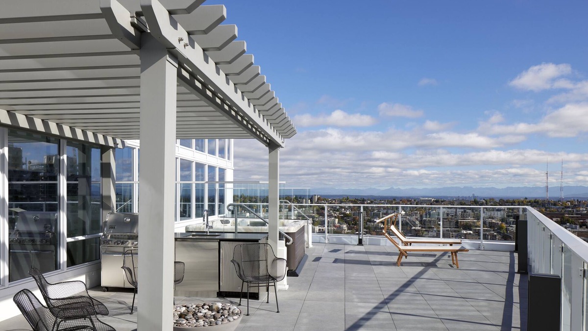 Belltown Hotel | Luxury Lake Union Penthouse with Iconic Space Needle Views & Hot Tub Retreat