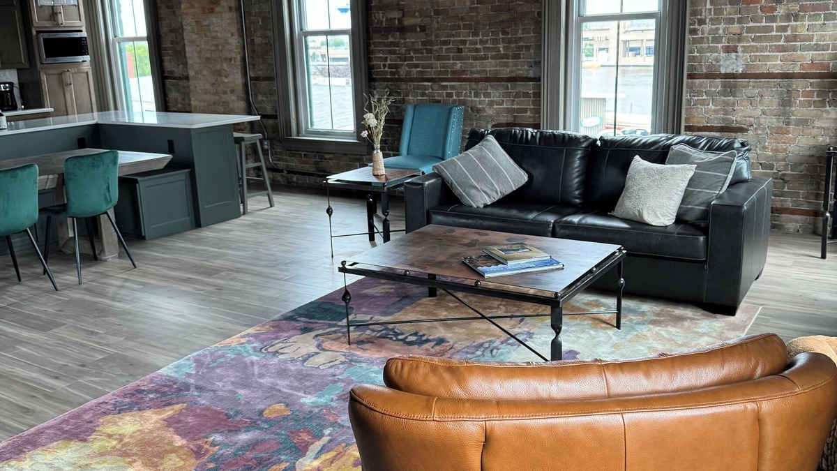 Oshkosh Condo | Luxury Loft Riverfront Condo, prime Oshkosh location with spacious rooftop patio