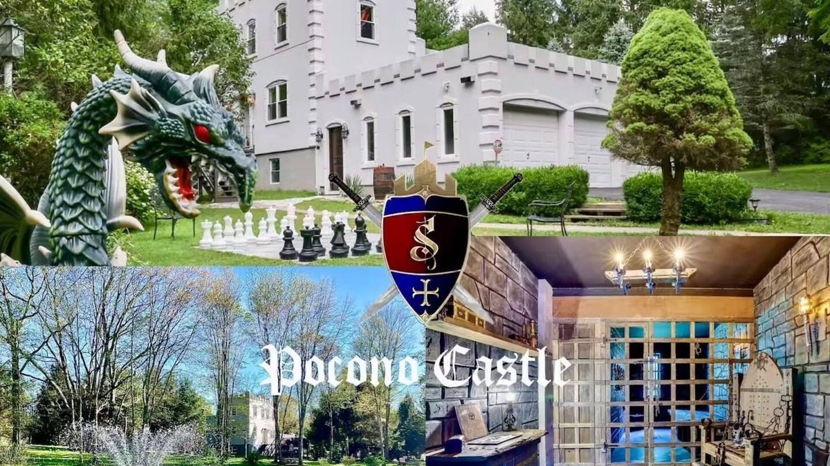 East Stroudsburg Other | Luxury POCONO CASTLE w/ESCAPE ROOM, Private Pond, Boats, Sauna & Hot Tub
